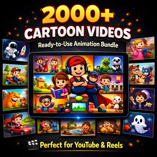 2000+ Cartoon Video Bundle – Ready-to-Use Animated Content Pack