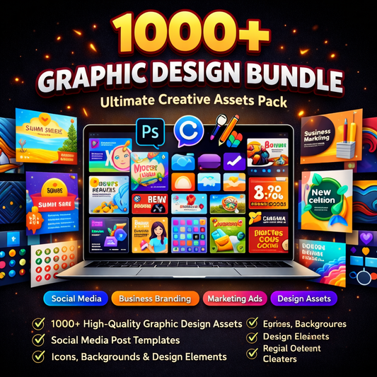 1000+ Graphic Design Bundle – Ultimate Creative Assets Pack